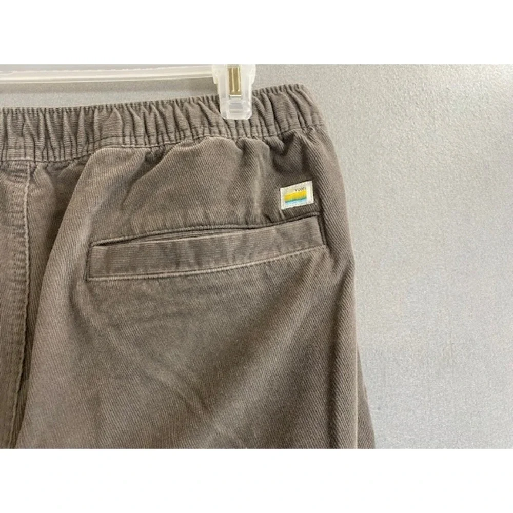 Vuori Optimist Mens MED Corduroy Drawstring Pants Gray Elastic Waist Straight